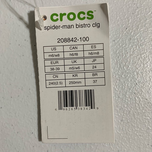 CROCS Marvel Spider-Man Bistro Clog-Size M6/W8 NWT - Picture 12 of 13